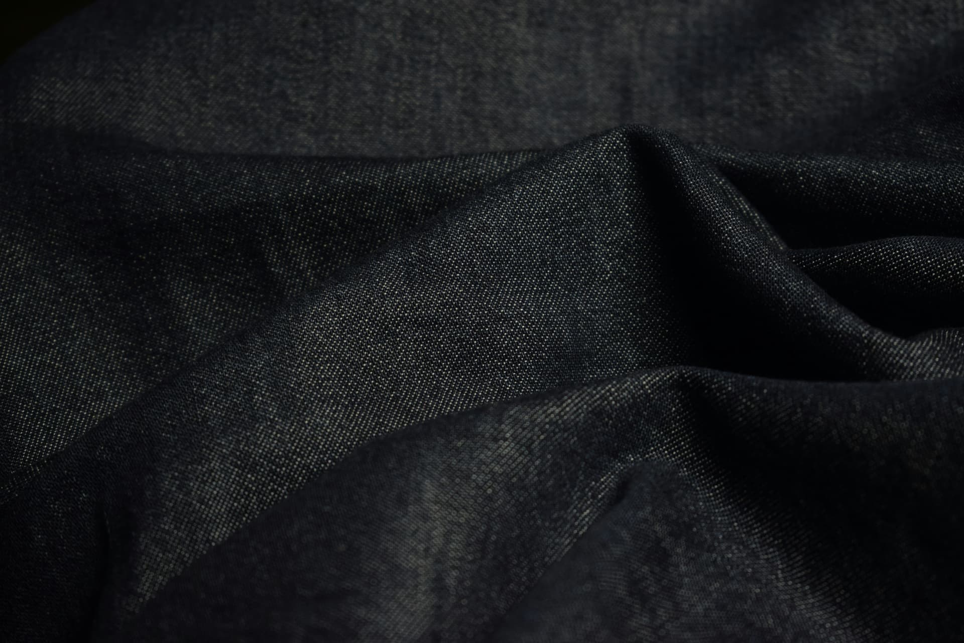 Tissu denim noir premium